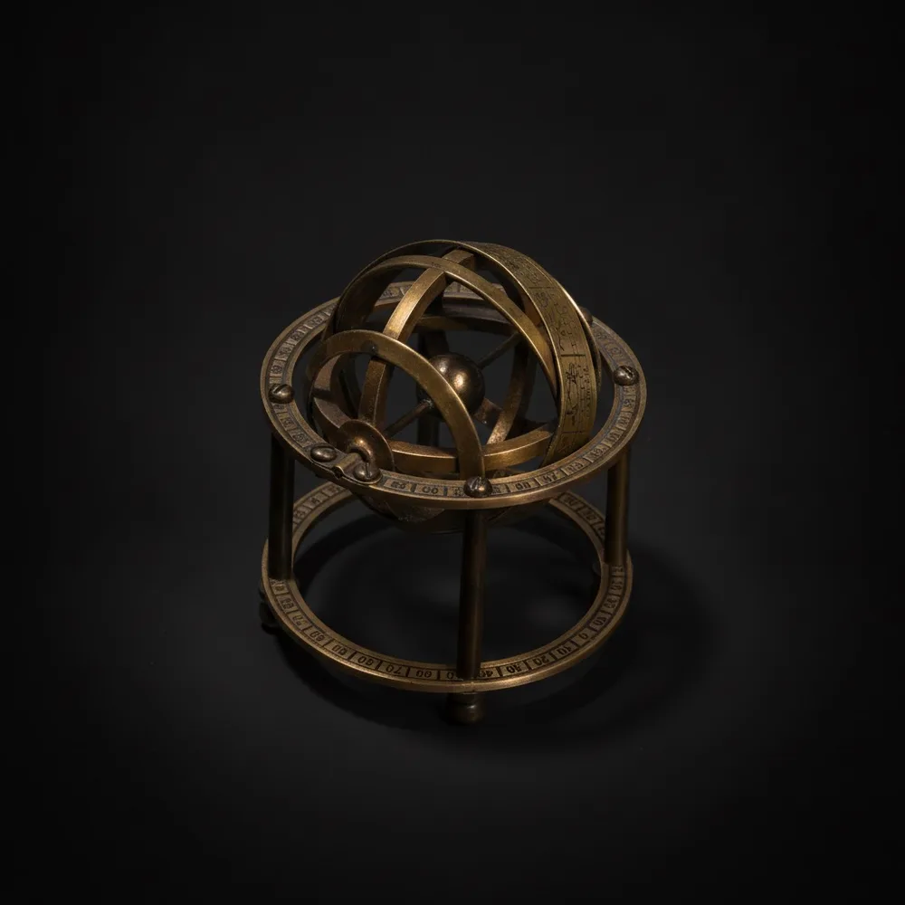 Miniature Brass Armillary Sphere with Stand