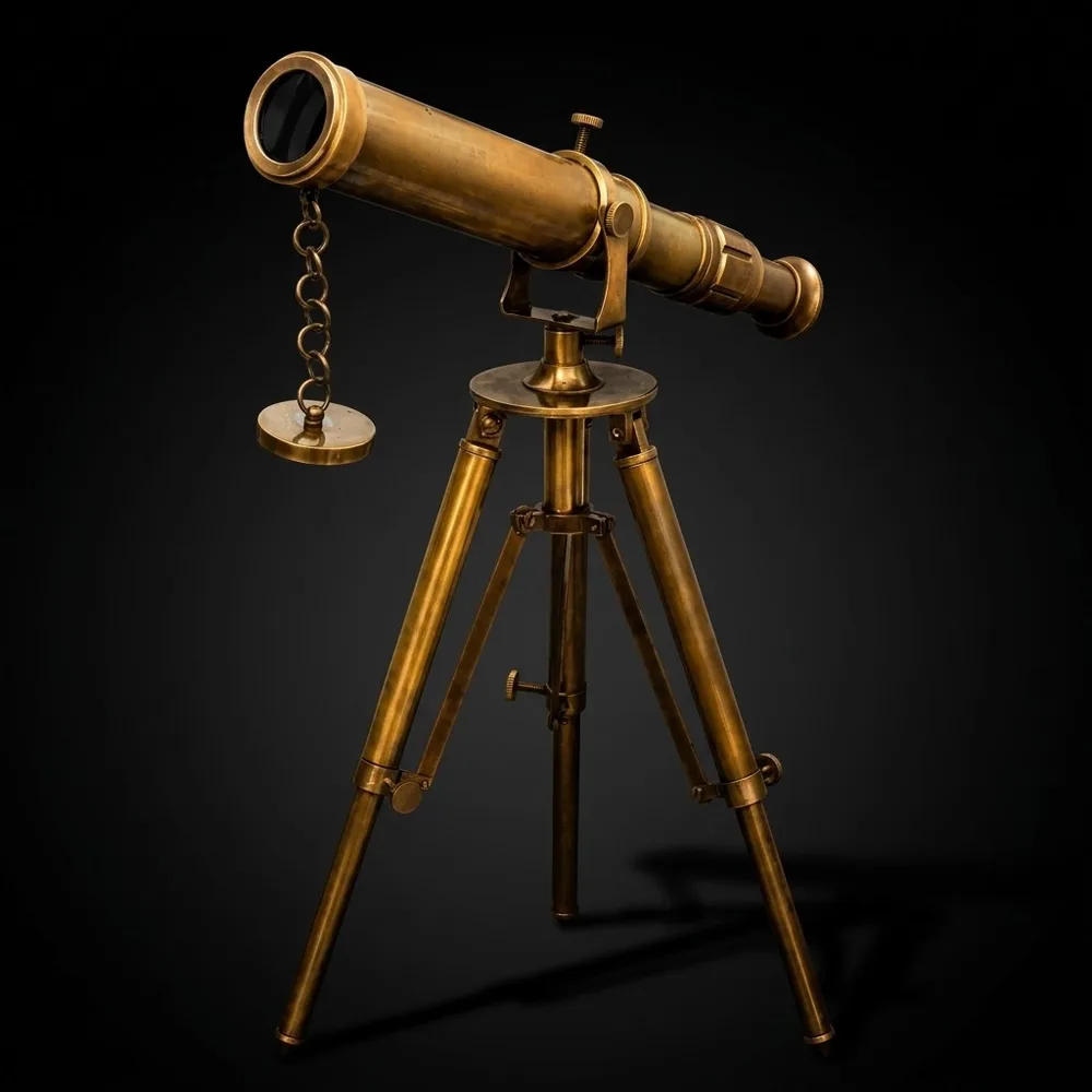 Brass Floor Standing Telescope 11" with Brass Tripod Stand