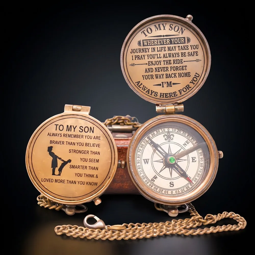 To My Son Compass, Leather Case